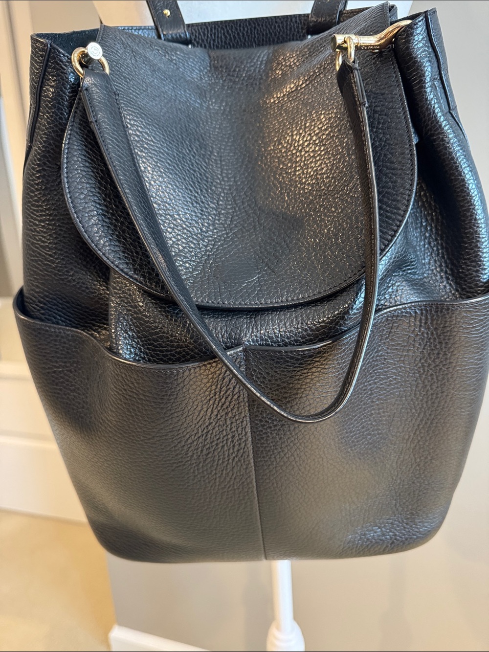 Cuyana 13” Black Leather Backpack